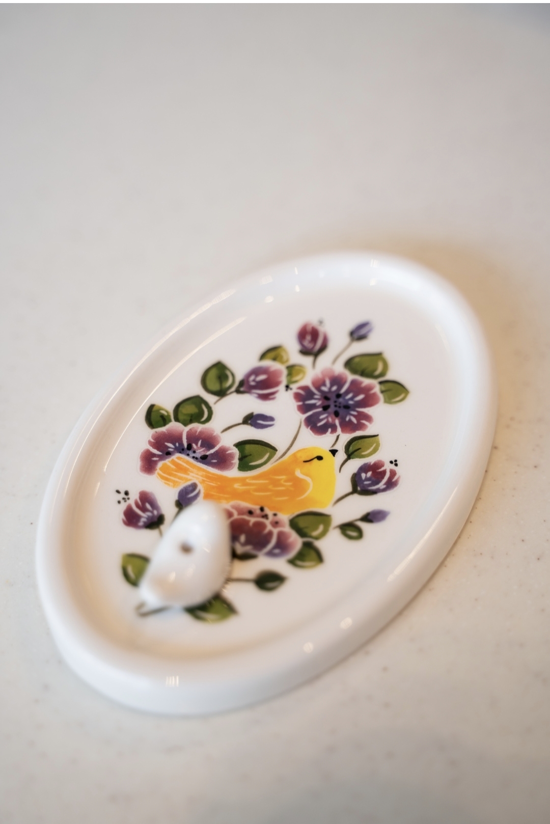 جاعودی سرامیکی دستساز گل و مرغ