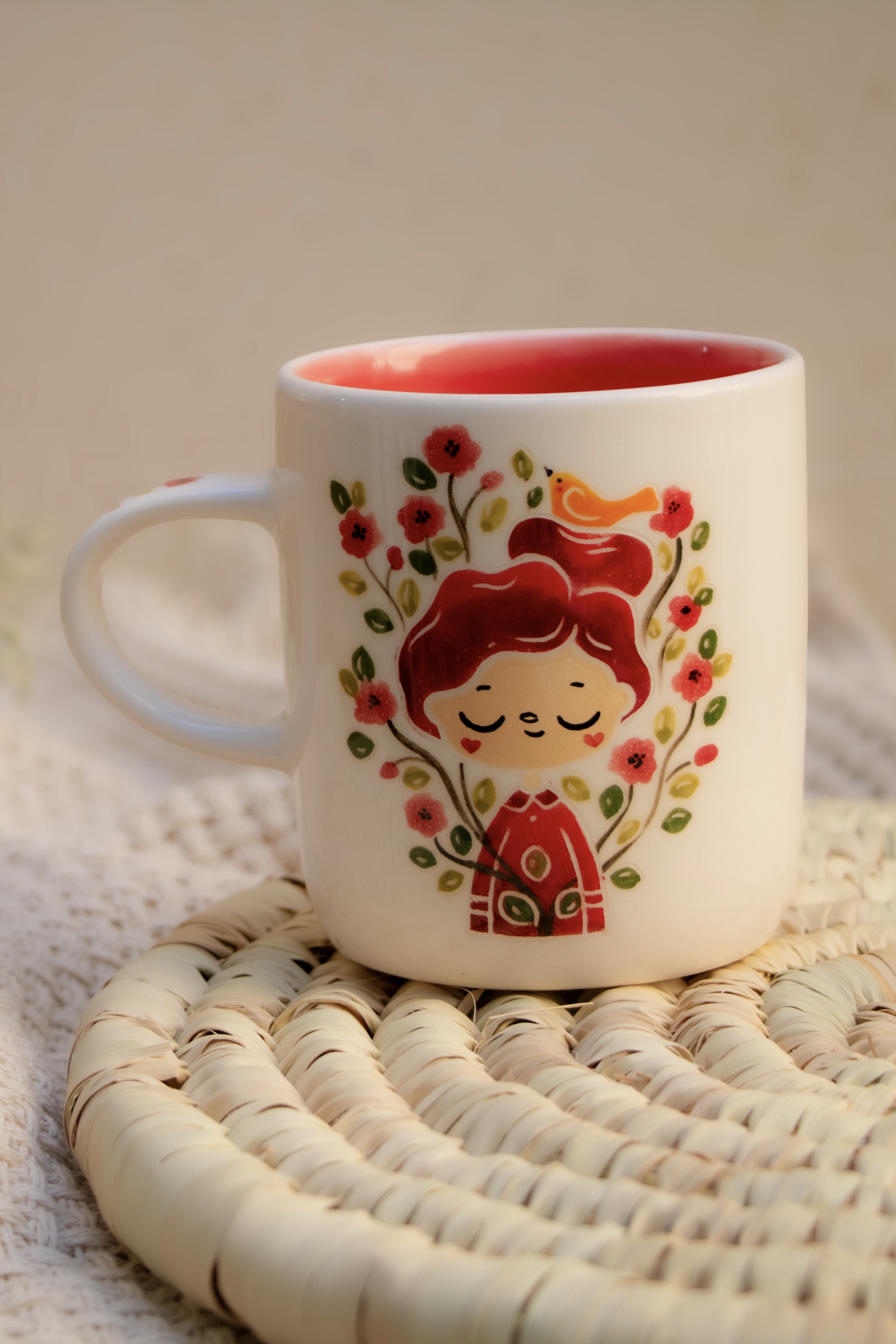 ماگ سرامیکی طرح دختر بهاری ۲