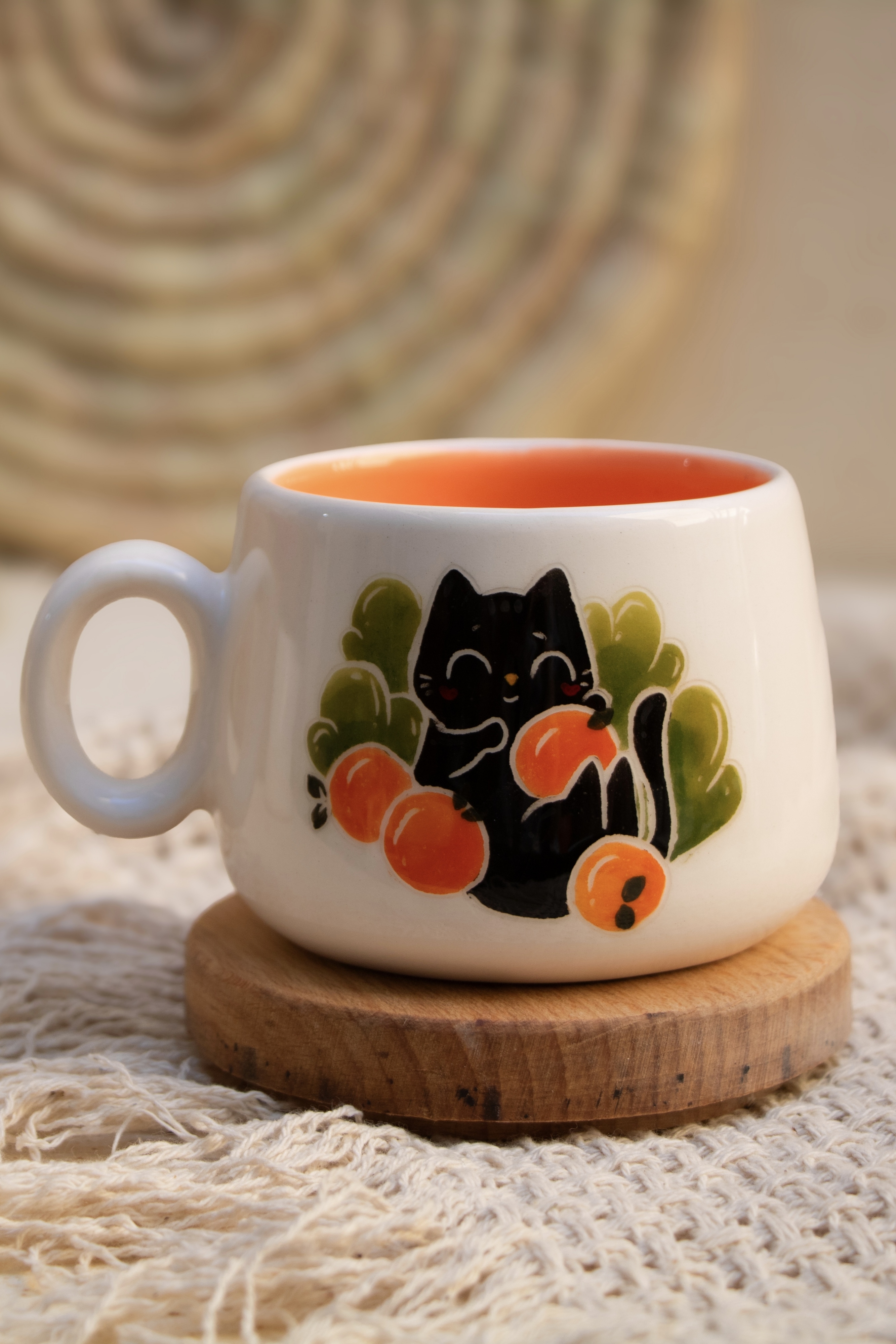 ماگ سرامیکی طرح گربه میوه ای